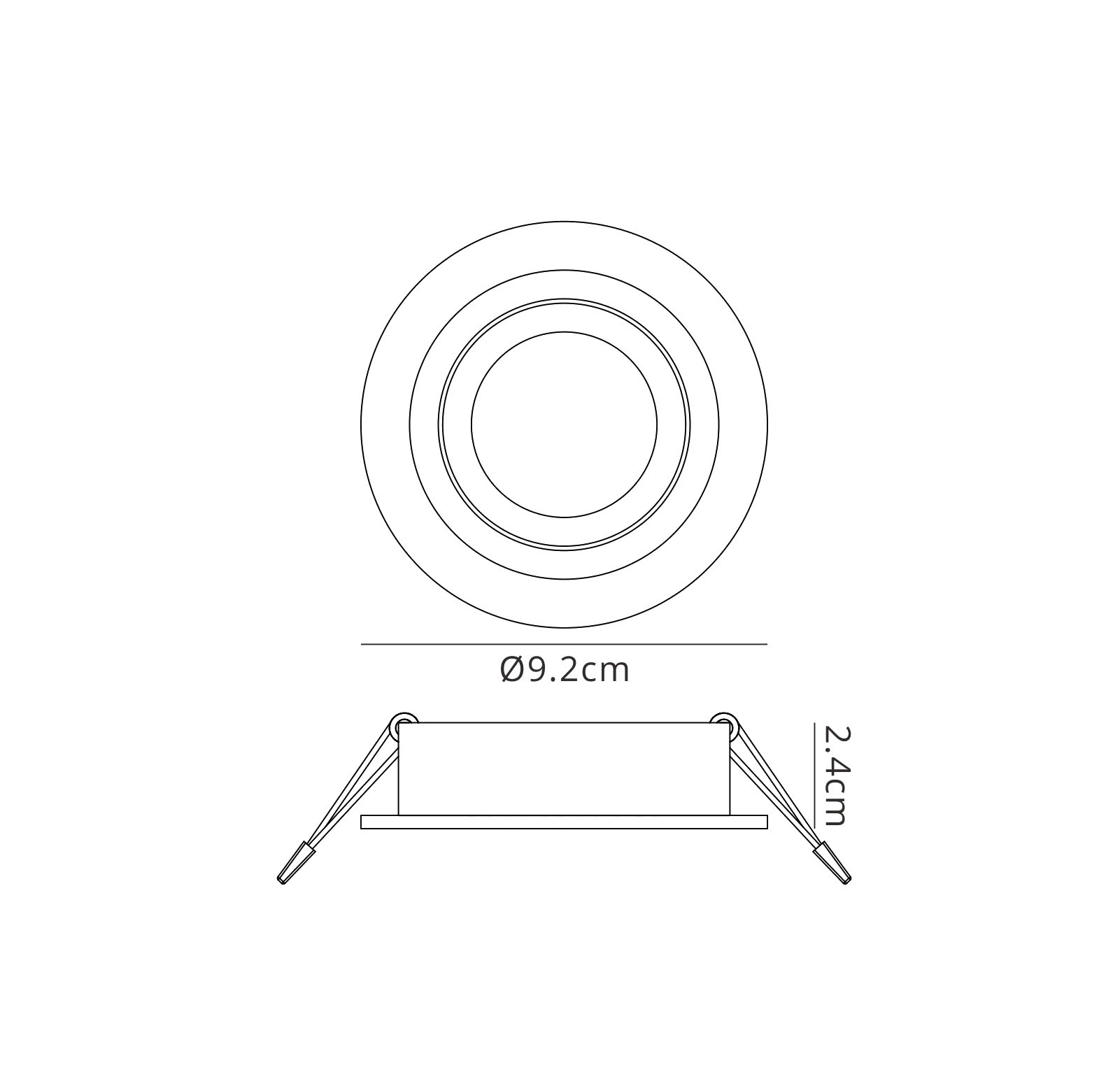 Basico GU10 Aluminium Recessed Ceiling Luminaires Mantra Fusion Round Recess Ceiling